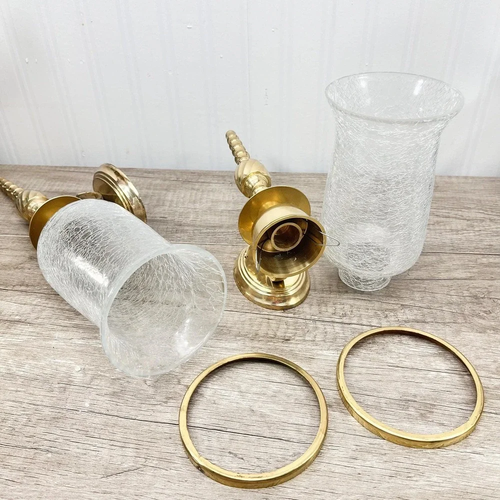 Vintage Brass Arm Wall Sconce Candle Holder Pair | Hollywood‎ Regency